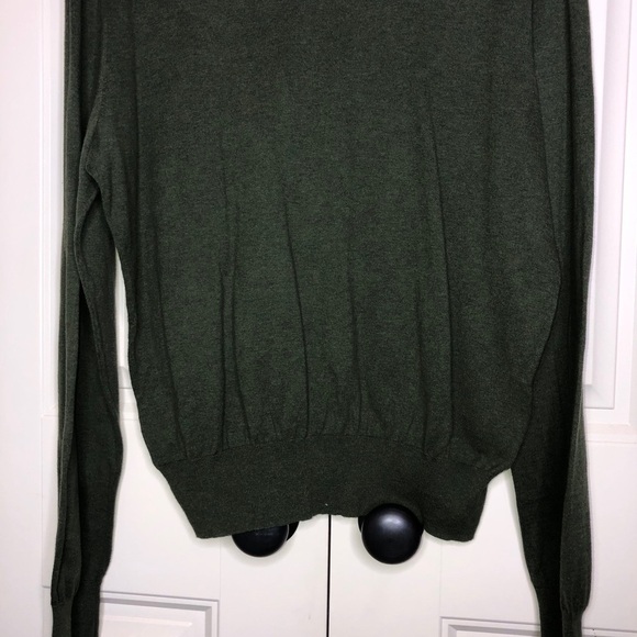 Polo by Ralph Lauren V Neck Lightweight Heather Green Sweater Size Large - Picture 7 of 7